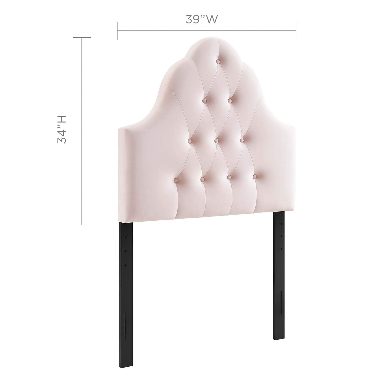 Modway Sovereign Twin Diamond Tufted Performance Velvet Headboard, Pink